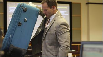Woman convicted of second-degree murder for zipping her boyfriend in suitcase.