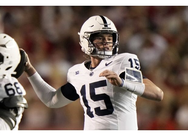 Penn State's quarterback, Drew Allar, was injured in the first half of the game and had to leave.