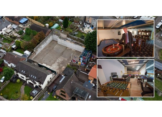 After a decade-long legal dispute, the largest man-cave in Britain has been torn down.