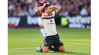 Erik ten Hag responds to Diogo Dalot's missed opportunity following Manchester United's loss to West Ham.