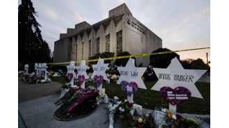 Biden commemorates one year since the Pittsburgh synagogue shooting that claimed 11 lives.