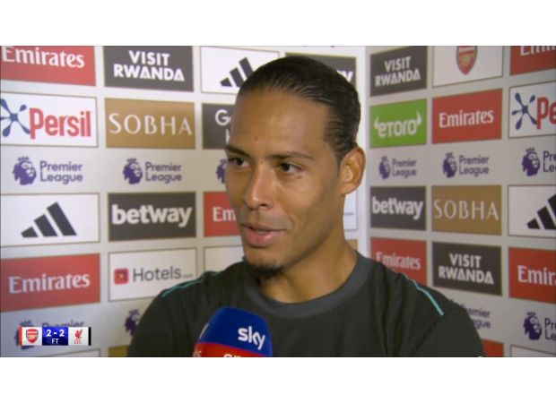 Liverpool defender Van Dijk criticizes Arsenal for complaining about injuries following their draw.