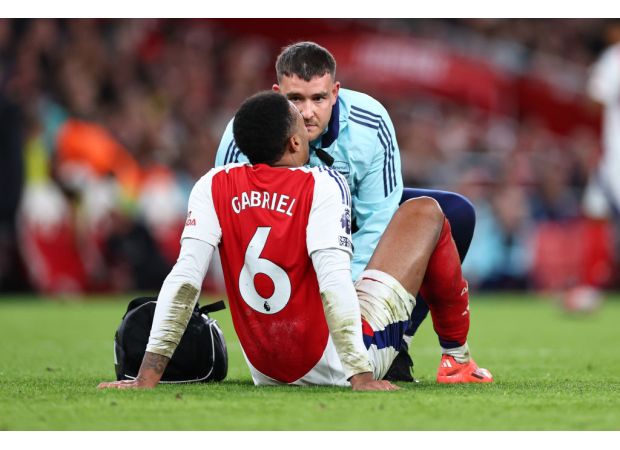 Mikel Arteta gives update on Gabriel Magalhaes' injury for Arsenal.