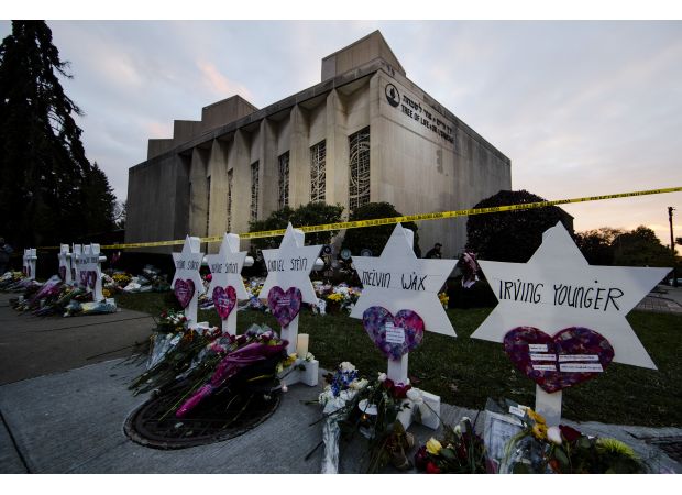 Biden commemorates one year since the Pittsburgh synagogue shooting that claimed 11 lives.