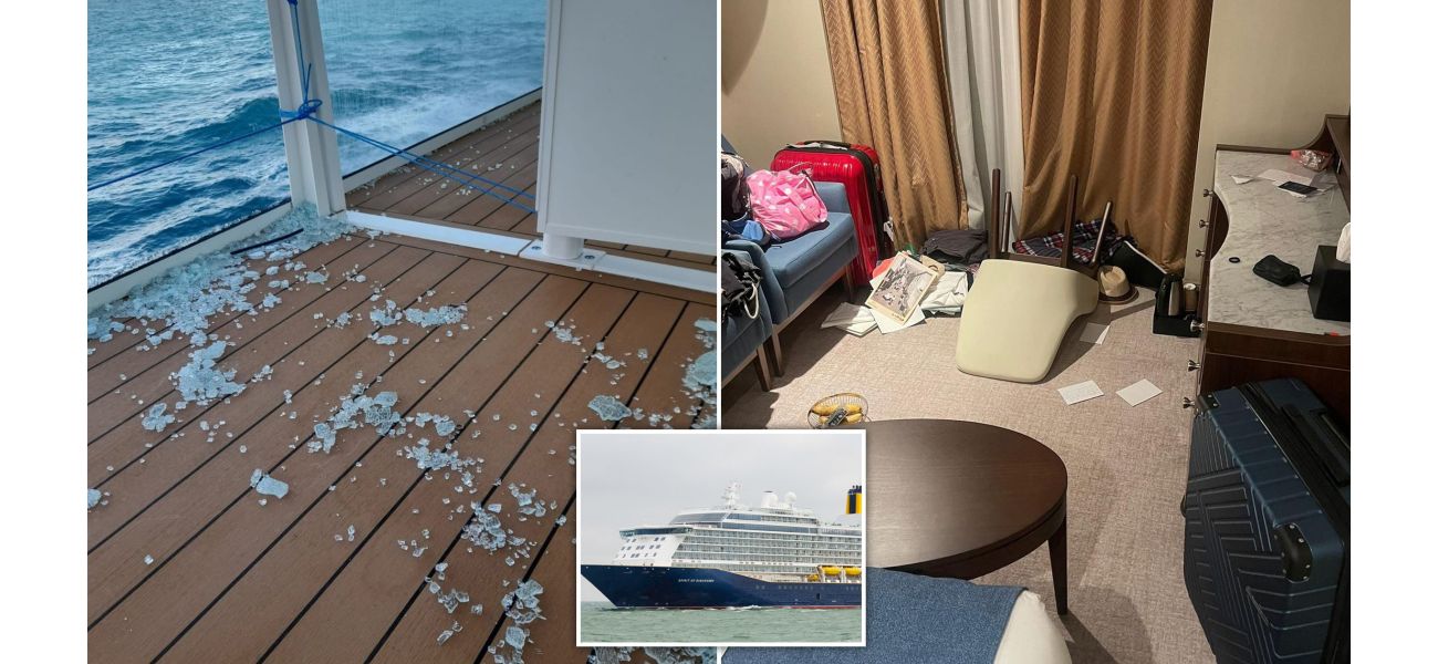 Cruise ship hit by massive waves, leading to passenger death - scary sight.