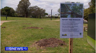 Vandals destroy 200 trees in multiple Melbourne parks, causing outrage.