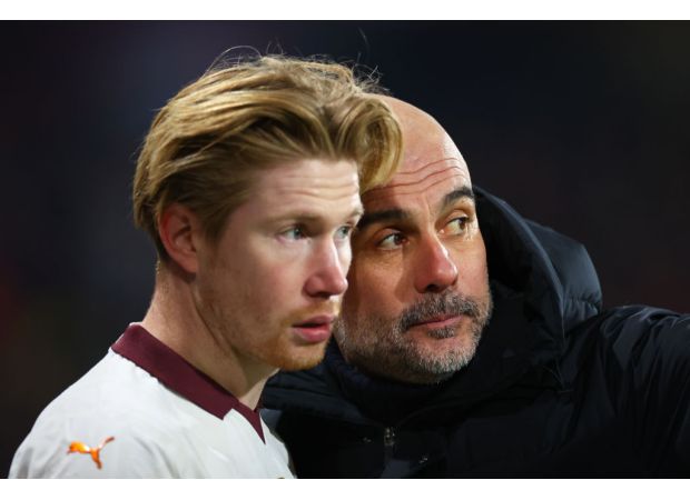 Pep Guardiola is unsure when Kevin De Bruyne will return from injury.