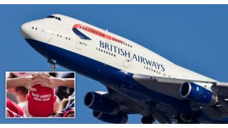 A brawl broke out on a British Airways flight at Heathrow Airport due to a passenger wearing a 