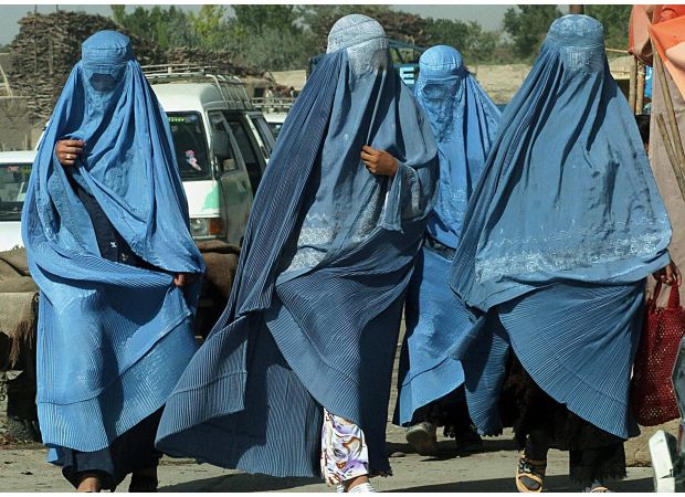 Taliban prohibits women from speaking to each other.