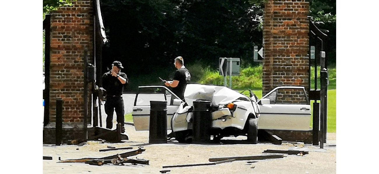 Video footage captures intoxicated driver crashing into British Prime Minister's Chequers residence.