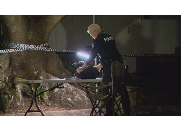 Police are searching for a shooter following a break-in where a resident was injured.