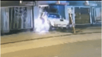 A driver in Perth, Australia, catches himself on fire while attempting a ram raid at a tobacco store.