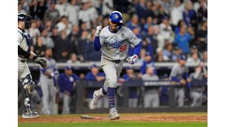 The Dodgers make a comeback to win the World Series in 5 games against the Yankees after being down by 5 runs.