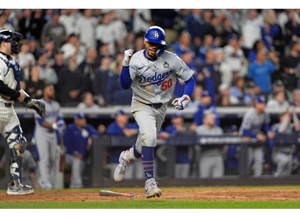 The Dodgers make a comeback to win the World Series in 5 games against the Yankees after being down by 5 runs.
