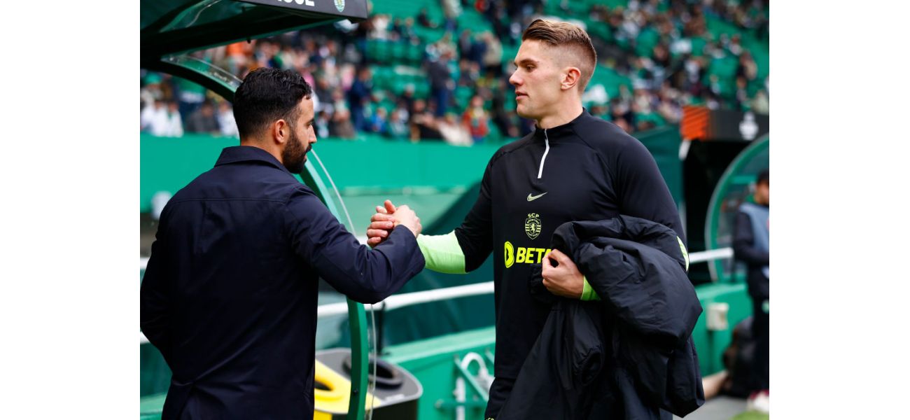 Soccer player Viktor Gyokeres is upset that his coach Ruben Amorim is leaving Sporting for Manchester United, a team that Arsenal is interested in.