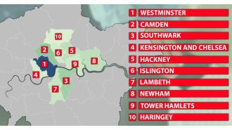 Check out the map of London's top pickpocketing areas to see if your neighborhood is vulnerable.