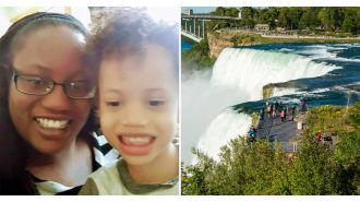 Worried mother's final social media updates before leaping off Niagara Falls with her two children.