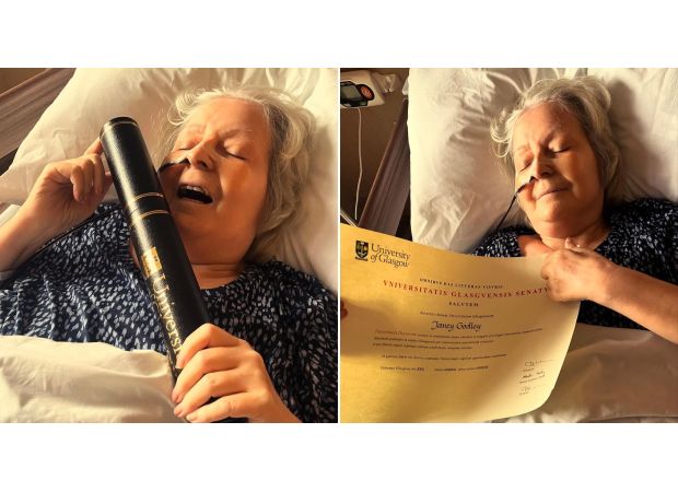 Comedian Janey Godley's daughter announces that her mother is near the end of her life and is receiving a significant award.