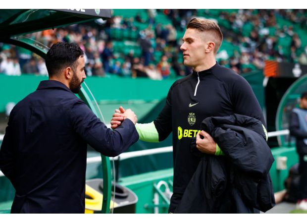 Soccer player Viktor Gyokeres is upset that his coach Ruben Amorim is leaving Sporting for Manchester United, a team that Arsenal is interested in.