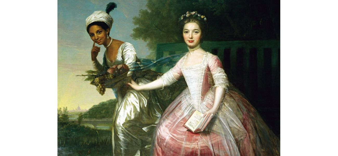 A portrait of two young women on a palace wall holds great significance.