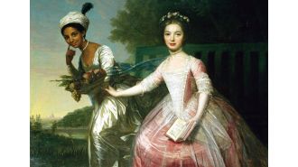 A portrait of two young women on a palace wall holds great significance.