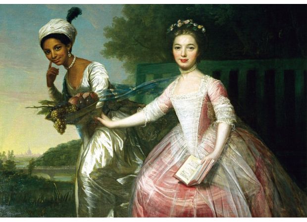 A portrait of two young women on a palace wall holds great significance.