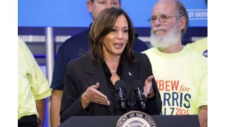Harris criticizes Trump for suggesting violence against Liz Cheney.