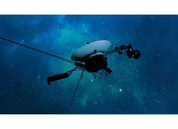 A spacecraft turns on a radio transmitter after 40 years from a distance of 24 billion kms.