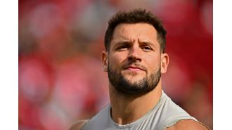 49ers player Bosa may face fine for wearing MAGA hat, but not until after election.