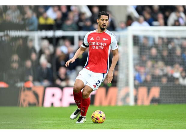 Saliba denies Arsenal's title race is over following loss to Newcastle.