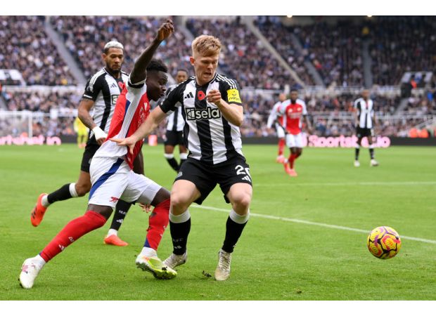 Lewis Hall was happy to prevent Bukayo Saka from causing trouble in Newcastle's victory over Arsenal.