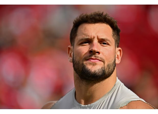 49ers player Bosa may face fine for wearing MAGA hat, but not until after election.