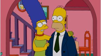 The creators of The Simpsons were forced to change a risqué line by Marge in their new Halloween special.