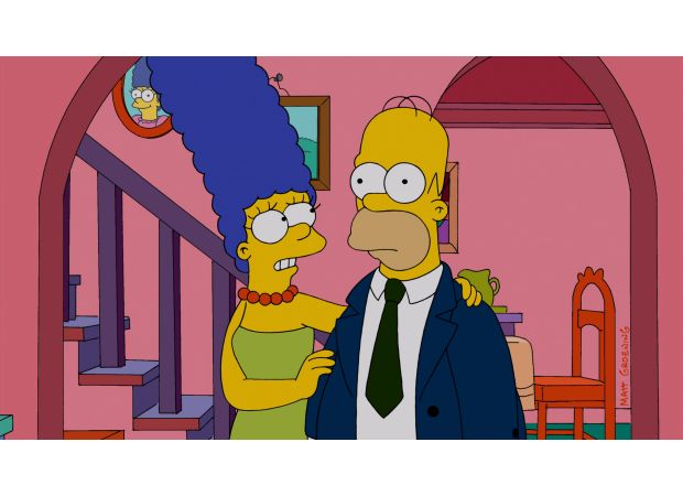 The creators of The Simpsons were forced to change a risqué line by Marge in their new Halloween special.