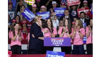 Trump aims to improve his standing with women, but his language remains unchanged.