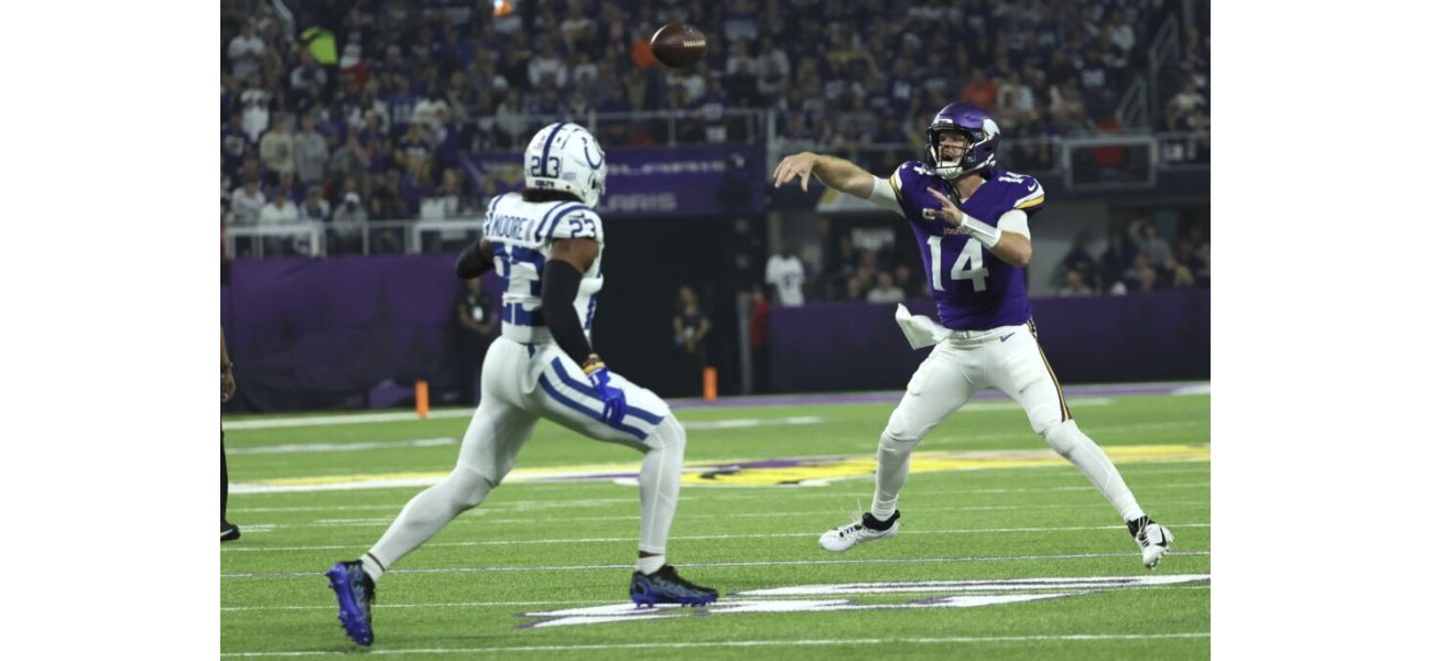 Darnold leads Vikings to a 21-13 victory over Colts with 3 TD throws against Flacco.