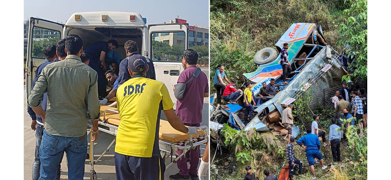 Over 30 people killed in bus accident, falling 200ft into ditch.