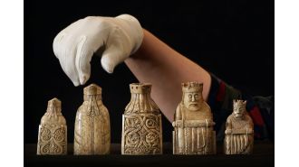 Rare Lewis chess pieces now on display with view of their backs, a first for visitors.