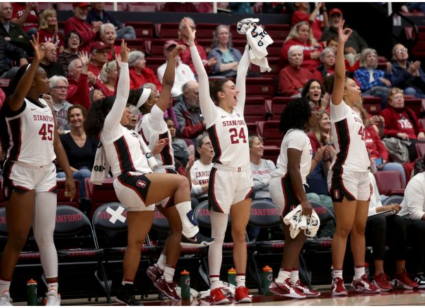 Stanford's huge victory dominates opening day of college basketball in the Bay Area.
