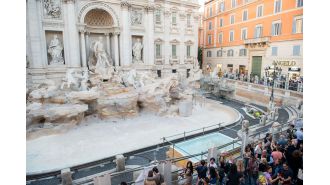 People are upset about a small pool that's pretending to be the Trevi Fountain.