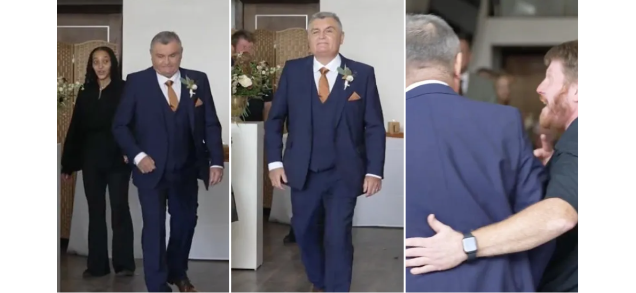 Proud dad struts down aisle, only to realize funny error.