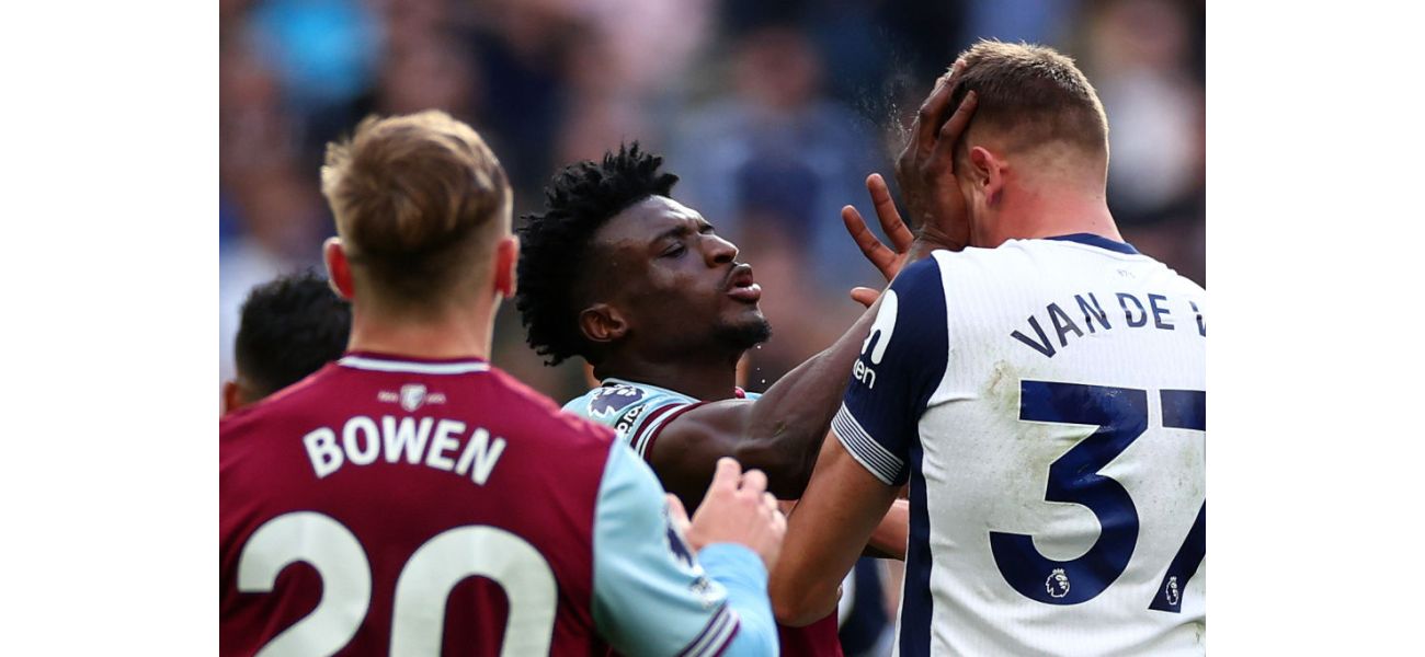 Mohammed Kudus of West Ham has received a significant suspension for his outburst against Tottenham.