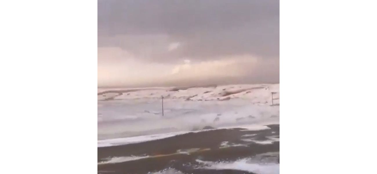 For the first time ever, the desert in Saudi Arabia has transformed into a magical winter wonderland.
