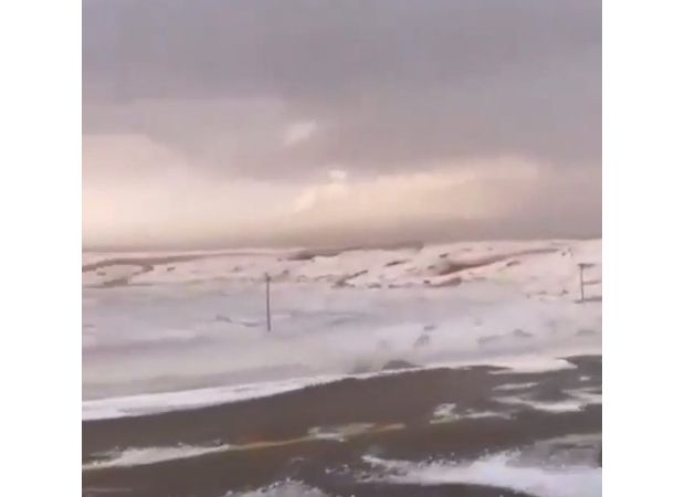 For the first time ever, the desert in Saudi Arabia has transformed into a magical winter wonderland.