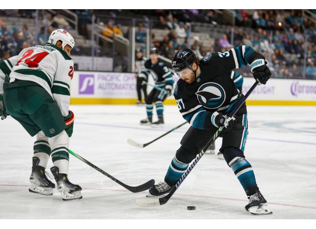 Celebrini scores twice, but Sharks' home game ends on a sour note.