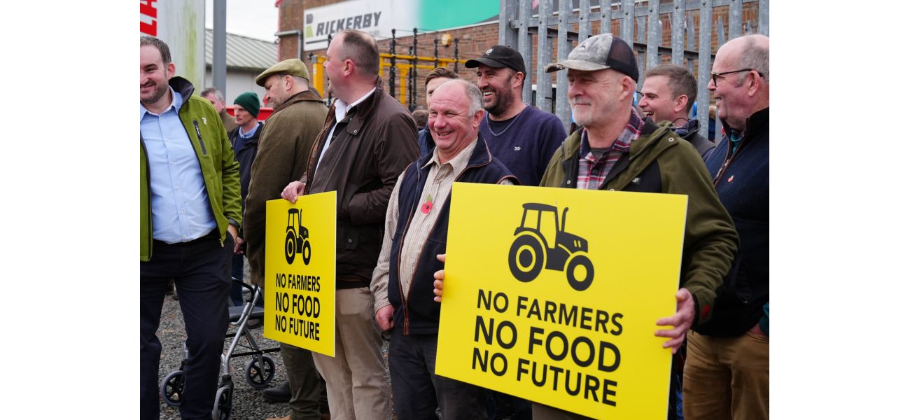 Farmers are stopped by law enforcement while demonstrating against the imposition of an inheritance tax on their farms.