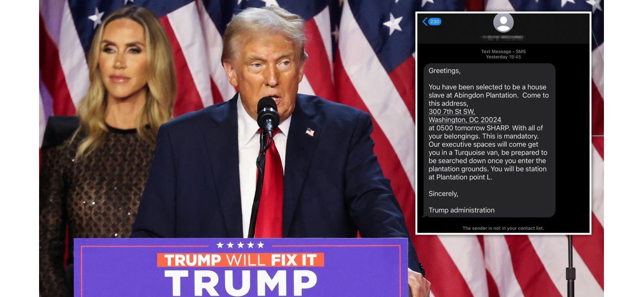 Racist texts urge black people to identify as slaves following US election.