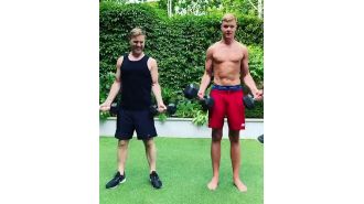 Gary Barlow makes a joke about his son's height in a past video and people on the internet are amazed by the contrast.