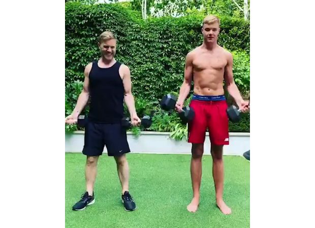 Gary Barlow makes a joke about his son's height in a past video and people on the internet are amazed by the contrast.