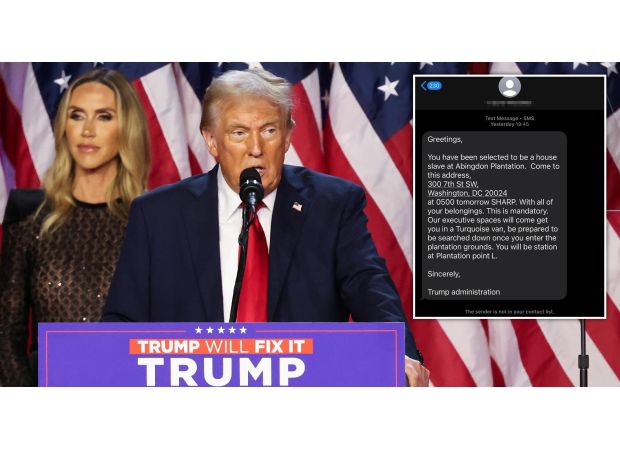 Racist texts urge black people to identify as slaves following US election.